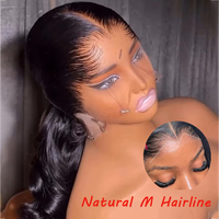 Nouvelle Arrivée Perruque Courte Lace Front Lagos Hairline Densité 200% Cheveux Humains 100% Couleur Naturelle 13*4 HD pour Perruques Lace Frontal