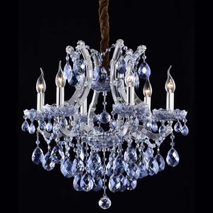 Candelabro de Cristal de lujo para comedor, lámpara de techo clásica de Cristal azul Asfour, iluminación Cozee - Product Image 3