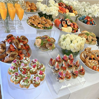 Ensemble de 4 rehausseurs de buffet SHP, présentoirs en cube acrylique, rehausseurs de boîte avec fond creux, présentoir de table à dessert de taille différente, 4 aliments