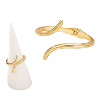 Bague et bracelet de luxe légers en métal, style français, faits à la main, bijoux simples et élégants, de niche et uniques, très populaires