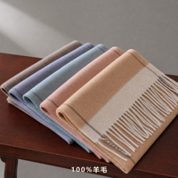 Écharpe châle 100 % laine pour femme, logo brodé personnalisé, longue écharpe de voyage, couverture thermique, coffret cadeau, cadeau du Boxing Day, en stock