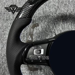 Volante Deportivo de Fibra de Carbono Forjado con LED para VW MK7 MK6 <span class=keywords><strong>GOLF</strong></span> 7 <span class=keywords><strong>GOLF</strong></span> 6 R Sportsvan Touran <span class=keywords><strong>Mk2</strong></span> Teramont Tiguan <span class=keywords><strong>Mk2</strong></span> - Product Image 2