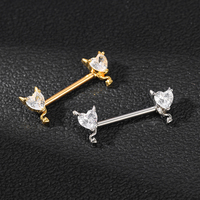 Piercing mamelon en acier inoxydable 316L plaqué or argent petit diable araignée anneau de mamelon Piercing bijoux pour femmes hommes