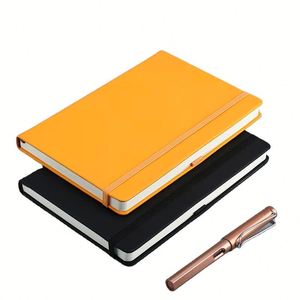 Promotion Gift A4 A5 Promotional A6 Embossed Logo Leather <b>Notebook</b> <b>Dotted</b> Inner Page Binding Elastic Strap for Business - Product Image 1
