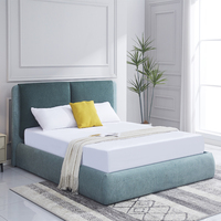 Base de Cama Ergonómica con Almacenamiento, Respaldo Tapizado de Lujo, Diseño Moderno de Mediados de Siglo, Ecológica y Duradera, Suministrada por Fábrica