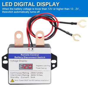 Interruptor de relé de batería, interruptor de desconexión de batería de 12V 240A, interruptor de relé de <span class=keywords><strong>Control</strong></span> remoto con voltímetro Led con 2 llaveros de <span class=keywords><strong>Control</strong></span> inalámbrico - Product Image 4