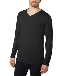 <span class=keywords><strong>T</strong></span>-<span class=keywords><strong>shirt</strong></span> a maniche lunghe oversize con logo OEM personalizzato <span class=keywords><strong>t</strong></span>-<span class=keywords><strong>shirt</strong></span> a maniche lunghe da <span class=keywords><strong>uomo</strong></span> con <span class=keywords><strong>scollo</strong></span> a <span class=keywords><strong>v</strong></span> alla moda - Product Image 1