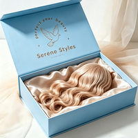 Boîte cadeau rigide en carton avec fermeture magnétique élégante et discrète pour emballage de perruques, extensions capillaires et tissages haut de gamme