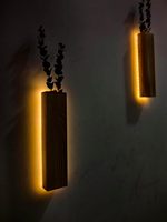 202504 eukaliptus buatan lampu LED vas dinding pedesaan dekorasi dinding tempat lilin palsu tanaman kering bunga palsu untuk rumah