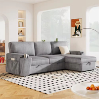 Juego de Sofás de Tela Compactos Escandinavos Envasados al Vacío, Sofá de Esquina de Tres Plazas para Sala de Estar, Diseño Moderno Minimalista de Corduroy