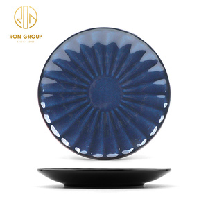 Vajilla de porcelana redonda <span class=keywords><strong>azul</strong></span> inmejorable, vajilla de cerámica, almacenamiento de alimentos redondo, restaurante, plato de 8,5/11 pulgadas, cubiertos para Cena - Product Image 6