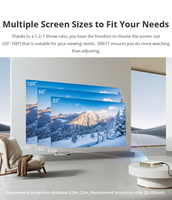 Mini vidéoprojecteur Full HD 720P à courte focale, WiFi, batterie intégrée, portable, LED DLP, Android 11, correction trapézoïdale manuelle, home cinéma
