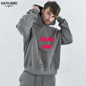 Oem Leverancier Mannen Trui Hoodies Zwaargewicht Sweatshirts Fleece Winter Winddicht Warme Trui Met Kangoeroezak Voor Mannen