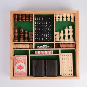 Giá Rẻ Bằng Gỗ 7-Trong-1 Cờ Vua, Cờ, Cờ Thỏ Cáo, Domino, Cribbage Hội Đồng Quản Trị, Chơi Thẻ & Xi Xúc Xắc Trò Chơi Combo Set - Product Image 1