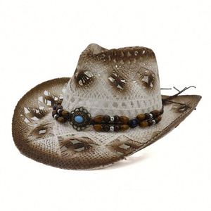 Wholesale Cheap Men Western <b>Hat</b> <b>Bands</b> Distressed Straw Cowboy <b>Hat</b> - Product Image 3