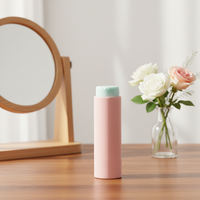 Flacon cosmétique rotatif rétractable en plastique ABS, sérigraphié rose mat, pour emballage de lotion et de soins de la peau