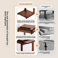 Table d'appoint mobile en forme de C en bambou Petit bureau mobile Table basse pour salon chambre à coucher Bureau d'ordinateur à domicile