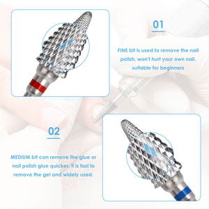 Yaqin High Quality 3/32\&quot; Cone <strong>Carbide</strong> Nail Drill <strong>Bit</strong> Manicure Rotary Burr Milling Cutter For Soft Gel Polish And Nails Removal - Product Image 4
