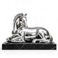 Décoration d'art pour la maison grandeur nature, statue de cheval personnalisée de grande taille, sculpture en acier inoxydable poli miroir