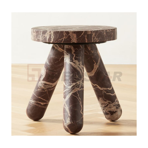 Newstar Hot Bán thiết kế mới Vòng đá cẩm thạch màu Đỏ phòng khách hiện đại bảng phụ ba chân Đá Cẩm Thạch Bàn cà phê - Product Image 2