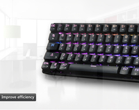 DK61 Keyboard Gaming, Komputer Desktop USB 2.0 Tipe-c Berkabel Mekanik RGB 61 Tombol Kustom Tahan Air