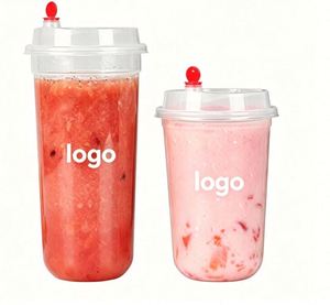 Vaso Desechable de PP de 380 ml (12 oz) con Forma de U y Tapa Esmerilada, Impresión de Logotipo Personalizado para Té Boba, Jugos, Salsas y Bebidas - Product Image 1