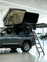 Tente de toit de voiture tout-terrain 4x4 en aluminium imperméable pour 2 à 4 personnes, ouverture latérale, coque rigide, tente de toit RTT