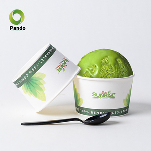 Nhỏ 3oz 5oz 8oz sữa chua đông lạnh Gelato dùng một lần phân hủy sinh học biểu tượng tùy chỉnh giấy tùy chỉnh Ice-cream cup với logo - Product Image 3
