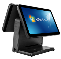 Thiết bị đầu cuối <span class=keywords><strong>POS</strong></span> 15 inch 15.6 inch điện dung màn hình cảm ứng kép tiền mặt đăng ký với máy in máy quét tất cả trong một hệ thống <span class=keywords><strong>POS</strong></span> - Product Image 3