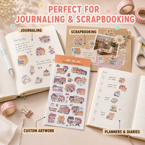Adesivi in Vinile Personalizzati con Taglio Kiss Cut, Impermeabili ed Estetici, con Supporto in Cartoncino per Journaling e Scrapbooking - Product Image 3