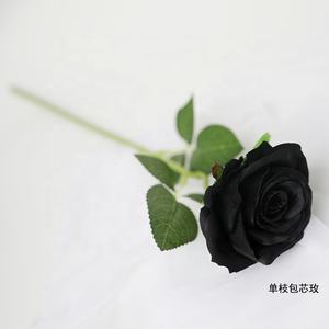 Z184 toptan hollanda lüks toplu güller yapay siyah kadife aşk gül çiçek ev düğün parti dekor için - Product Image 3