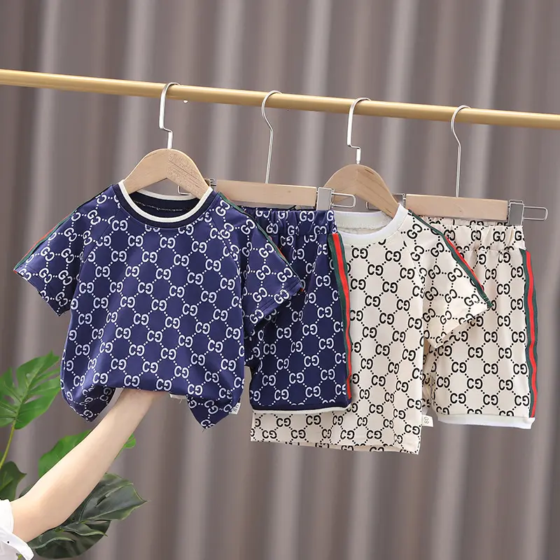 Wholesale Baby Boy Clothes Cute Cartoon Boys Clothing Sets Summer Short Sleeve T-Shirt +Shorts Cotton 2pcs Boys Suits