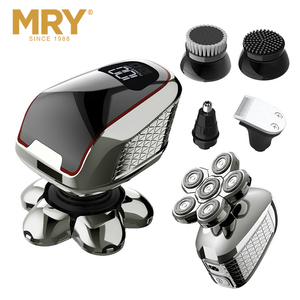 Mry Mens Hói Mũi Thợ Cắt Tóc Tóc Dao Cạo Điện Có Thể Sạc Lại Xách Tay Mạnh Mẽ Xách Tay 5-Trong-1 Không Thấm Nước Máy Cạo Râu Điện - Product Image 3