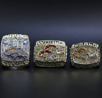 1997, 1998, 2015 Juego de anillos de campeonato NFL Denver Mustang, joyería exagerada europea y americana