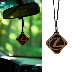 Promotional Custom Logo Wooden Hanging Round Car Scent <strong>Diffuser</strong> Air Freshener Pendant Essential <strong>Oil</strong> Wood <strong>Diffuser</strong> - Product Image 1