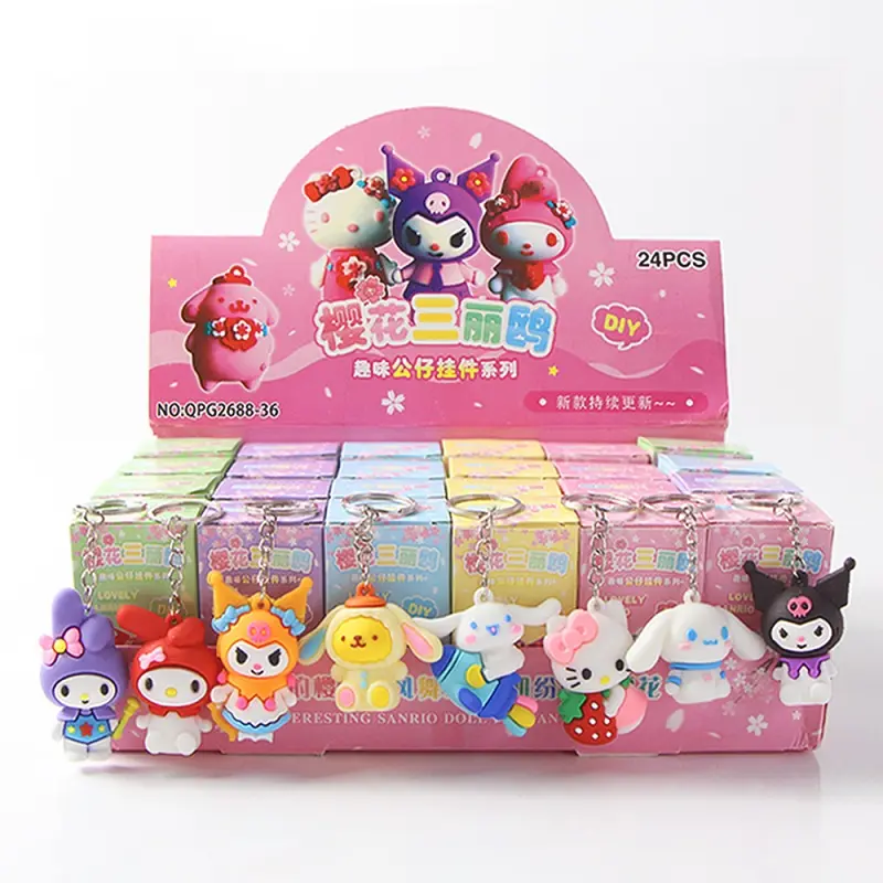 Wholesale Sanrios Cinnamoroll Kuromi Action Figures Blind Box Poke mon Pikachu Pendant Keychain Mystery Surprise Box Toys Gifts