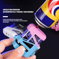 Briquet portable en métal au design mecha avec lumières LED, flamme jet à injection directe, coupe-vent, rechargeable au gaz butane
