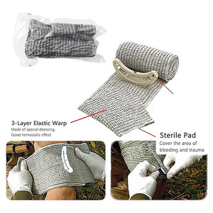 6 "İsrail acil yüksek mukavemetli sıkıştırma bandaj taktik travma yara pansuman hemostatik kontrol bandaj - Product Image 4