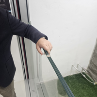 Portes coulissantes en verre pliantes en aluminium ultra-minces, résistantes aux ouragans, sans rail ; Portes coulissantes en verre trempé pour chambres à coucher
