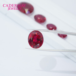Cadermay Synthetic Ruby Loose Stones Oval Red Lab Created For Jewelry Making - Product Image 3