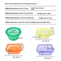 Boîte de rangement alimentaire en silicone personnalisée, boîte à lunch hautement transparente, pliable, compatible micro-ondes, boîte à lunch pour l'extérieur