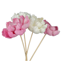 Großhandel: Feuerfreie Sola-Holzblumen-Pfingstrosen, handgefertigt, umweltfreundlich, Rattan-Diffusorblumen, färbbar, duftend, Deko für Halloween
