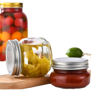 Almacenamiento de alimentos Mantequilla Cacahuete Contenedor de boca ancha Tapa de oro plateado Venta al por mayor Jelly Split Lid 100ML 120 150 200 500 350 1L - Product Image 5