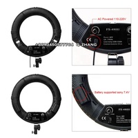 Yidoblo Lampu Lingkaran LED FS-480II Kustom 18 Inci Led Video Light Kit Dudukan 48W 4800lm Cincin BI-COLOR Cahaya CRI 95RA