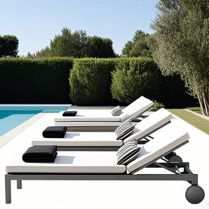 Silla de Piscina con Ruedas de Aluminio, Diseño Moderno, Tumbona para Exteriores, Uso en Hoteles, Resistente a los Rayos UV - Product Image 5