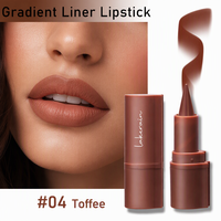 Crayon à lèvres crémeux waterproof marron foncé, stylo contour des lèvres avec fini mat et brillant, maquillage des lèvres mixte, rouge à lèvres foncé waterproof
