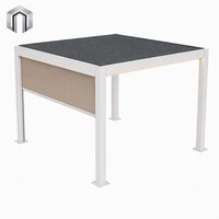 Pergola Bioclimatique Motorisée en Aluminium pour Soirées Gala, Toit à Lames Orientables, Étanche, Revêtement Poudré, Éclairage LED Intégré pour Jardin Extérieur