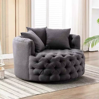Sofá Individual Modular de Lujo Americano con Botones, Diseño Nórdico Simple, Sillón Perezoso de Terciopelo Esponjoso para Sala de Estar Pequeña