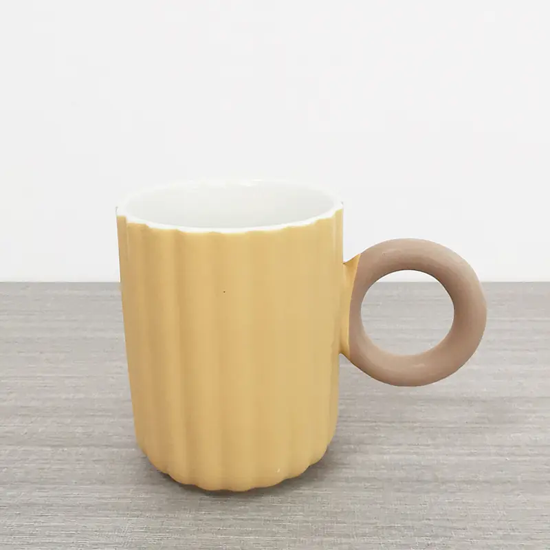 Industrial White Enemal Mug Trend Engraved Ceramic Custom Mugs With Logo 11oz sublimation Cup
