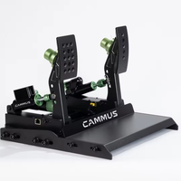 CAMMUS LC200 200KG Ensemble de pédales de frein hydrauliques avec cellule de charge, force de frein réglable, retour de force, USB PC, en acier inoxydable, pour simulateur de course